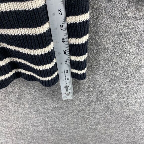 Old Navy Sweater Pullover Women S Small Black Striped Knit Long Sleeve Cotton - Picture 8 of 9